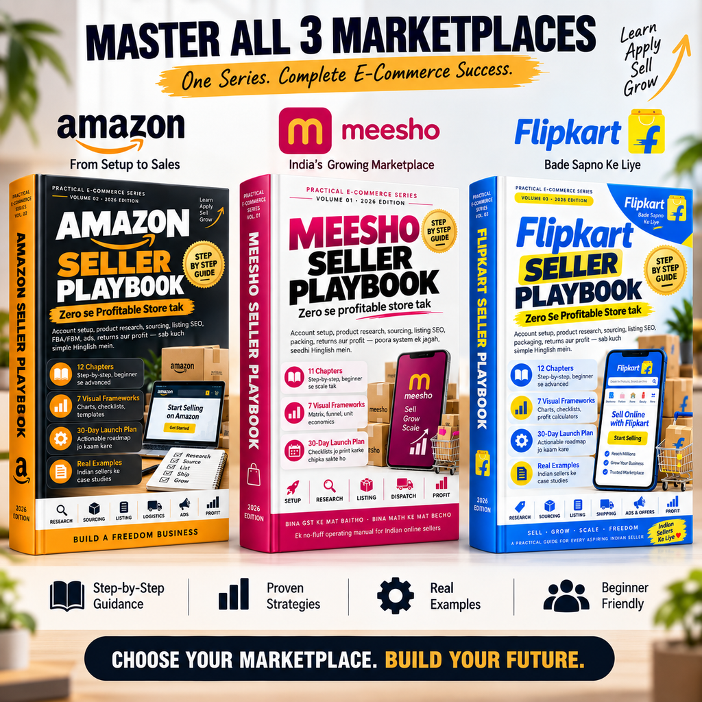 E-Commerce Seller Master Bundle – Amazon + Meesho + Flipkart Seller Playbooks | Combo