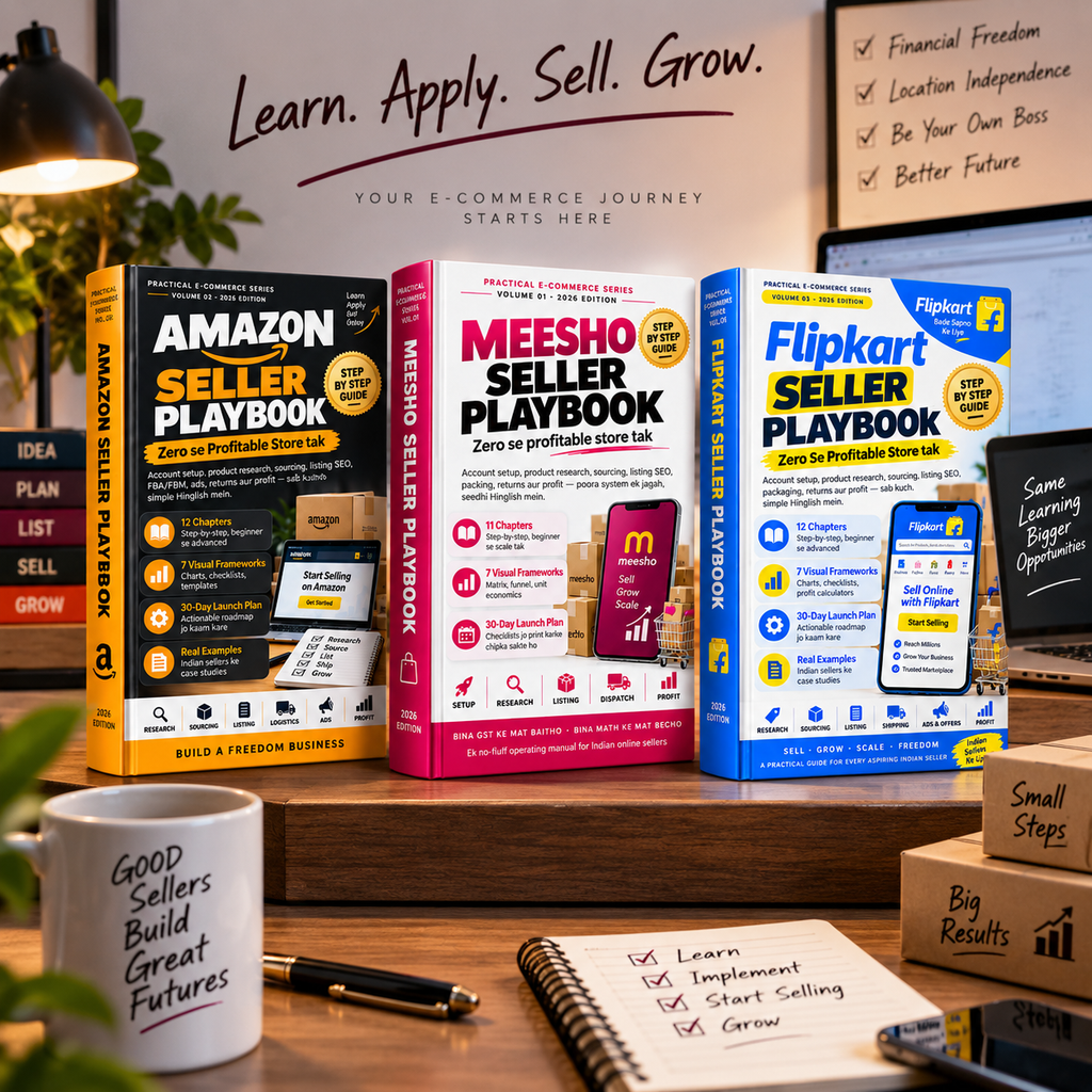 E-Commerce Seller Master Bundle – Amazon + Meesho + Flipkart Seller Playbooks | Combo